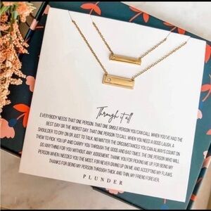 Plunder “Through It All” Gold Bar Necklace Set